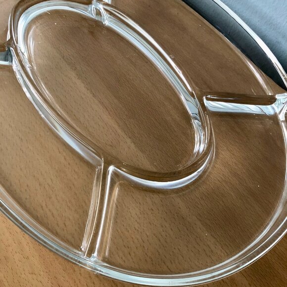 Clear glass serving dish plate - Picture 2 of 5